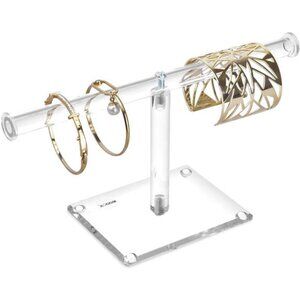 Premium Acrylic Round Jewelry Display Tree Stand - Bracelet Holder, Necklace